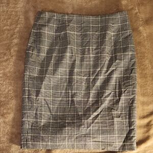 T Tahari Black and White Checkered LINED Pencil Skirt Sz 10